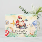 サンタハットサングラス7月の夏のクリスマス シーズンカード (スタンド正面)