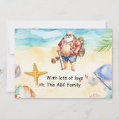 サンタハットサングラス7月の夏のクリスマス シーズンカード (正面)