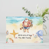 サンタハットサングラス7月の夏のクリスマス シーズンカード (スタンド正面)