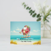 サンタハットサングラス7月の夏のクリスマス シーズンポストカード (スタンド正面)