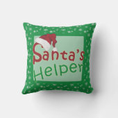 サンタハットサンタズヘルパーグリーンホリデイ クッション (裏面)