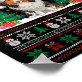 サンタハットシェットランドシェプドッグドッグクリスマスツリーLight Ug ポスター (角)