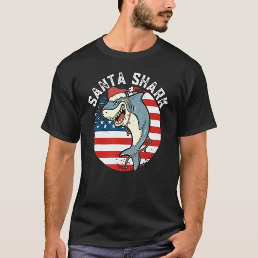 サンタハットシャーク Tシャツ (正面)