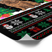 サンタハットシャールペイ犬クリスマスツリーが醜い ポスター (角)