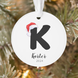サンタハットシンプルカスタマイズ可能な手紙Kクリスマス オーナメント