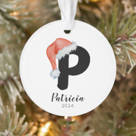 サンタハットシンプルカスタマイズ可能な手紙Pクリスマス オーナメント