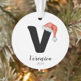 サンタハットシンプルカスタマイズ可能な手紙Vクリスマス オーナメント