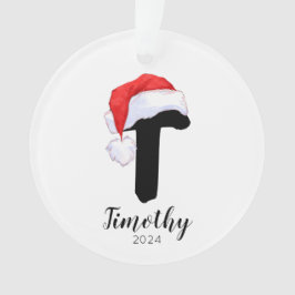サンタハットシンプルクリスマスにカスタマイズ可能な手紙 オーナメント
