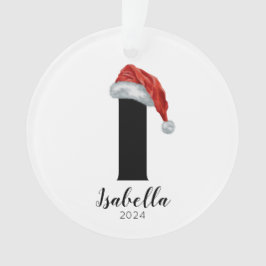 サンタハットシンプルクリスマスのカスタマイズ可能な手紙 オーナメント