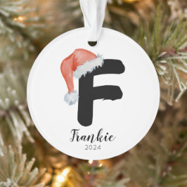 サンタハットシンプルクリスマスのカスタマイズ可能な手紙 オーナメント