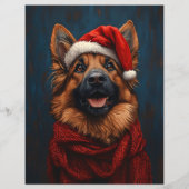 サンタハットスクラップブック紙のドイツの羊飼い (裏面)