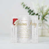 サンタハットスノーフレーククリスマスパーティの招待状 招待状 (スタンド正面)