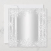 サンタハットスノーフレーククリスマスパーティの招待状 招待状 (裏面)