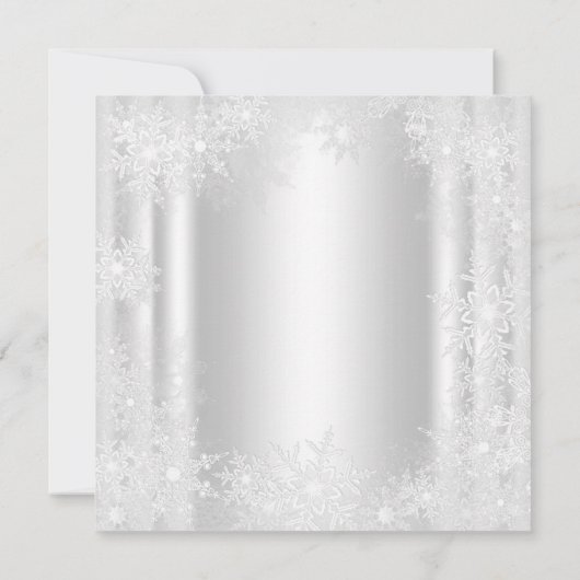 サンタハットスノーフレーククリスマスパーティの招待状 招待状 (裏面)