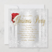 サンタハットスノーフレーククリスマスパーティの招待状 招待状 (正面)