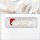 サンタハットスノーフレーククリスマス差出人住所ラベル ラベル (インサイチュ)