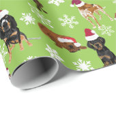 サンタハットスノーフレークグリーン ラッピングペーパー (ロールコーナー)