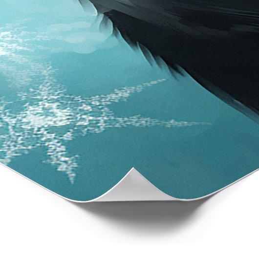 サンタハットダシュントのクリスマスを着たかわいい犬 ポスター (角)