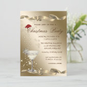 サンタハットチック ワイングラス カンパニー クリスマス 招待状 (スタンド正面)