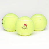 サンタハットテニスボールとテニスのメリークリスマス テニスボール (マルチ)