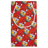 サンタハットナインのボールパターン（赤） スモールペーパーバッグ (裏面)