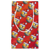 サンタハットナインのボールパターン（赤） スモールペーパーバッグ (正面)