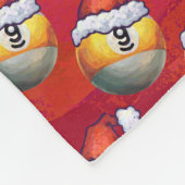 サンタハットナインのボールパターン（赤） フリースブランケット (角)