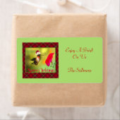 サンタハットハミングバードクリスマス ラベル (インサイチュ)