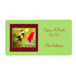 サンタハットハミングバードクリスマス ラベル