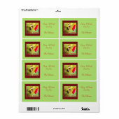 サンタハットハミングバードクリスマス ラベル (フルシート)