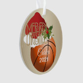 サンタハットバスケットボール | DIY名 オーナメント (正面)