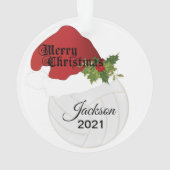 サンタハットバレーボールデザイン | DIY名 オーナメント (裏面)