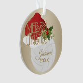 サンタハット🏐バレーボール | DIY名 オーナメント (正面)