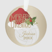 サンタハット🏐バレーボール | DIY名 オーナメント (正面)