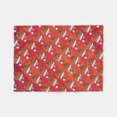 サンタハットパターンのバスケットボール フリースブランケット (正面(横))