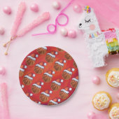 サンタハットパターンのバスケットボール ペーパープレート (パーティー)