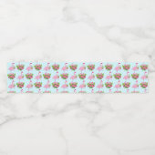 サンタハットパターンのピンクフラミンゴお洒落 ペットボトルラベル (シングルラベル)