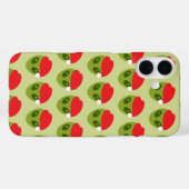 サンタハットパターンの可愛いグリーンエイリアン Case-Mate iPhoneケース (裏面 (横))