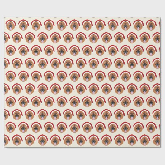 サンタハットパターンクリスマスと可愛いドイツの羊飼い ラッピングペーパー (フラット)