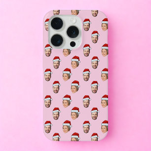 サンタハットパーソナライズされた顔2写真クリスマスプレゼント iPhone 15 PROケース