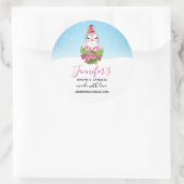 サンタハットビジネスのキュートクリスマスペンギン ラウンドシール (バッグ)