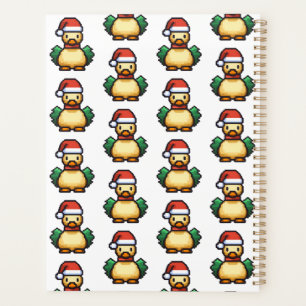 サンタハットピクセルアートの可愛いクリスマスダック プランナー手帳