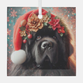 サンタハットファンシーの新参者 ガラスオーナメント