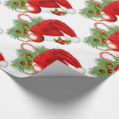 サンタハットフェスティバルクリスマスラッピング紙 ラッピングペーパー (角)