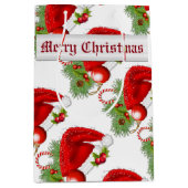 サンタハットフェスティバルクリスマス抱き枕 ミディアムペーパーバッグ (正面)