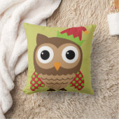 サンタハットフクロウ水玉模様ウィングピロー クッション (ブランケット)