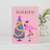 サンタハットフラミンゴクリスマスカード シーズンカード (スタンド正面)