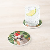 サンタハットブルドクリスマスツリー雪だるまギフトボックス コースター (側面)