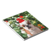 サンタハットブルドクリスマスツリー雪だるまギフトボックス ノートパッド (アングル)