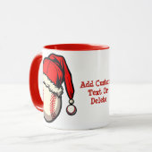 サンタハットベースボールクリスマスユニセックスクリスマスパーティー マグカップ (正面左)